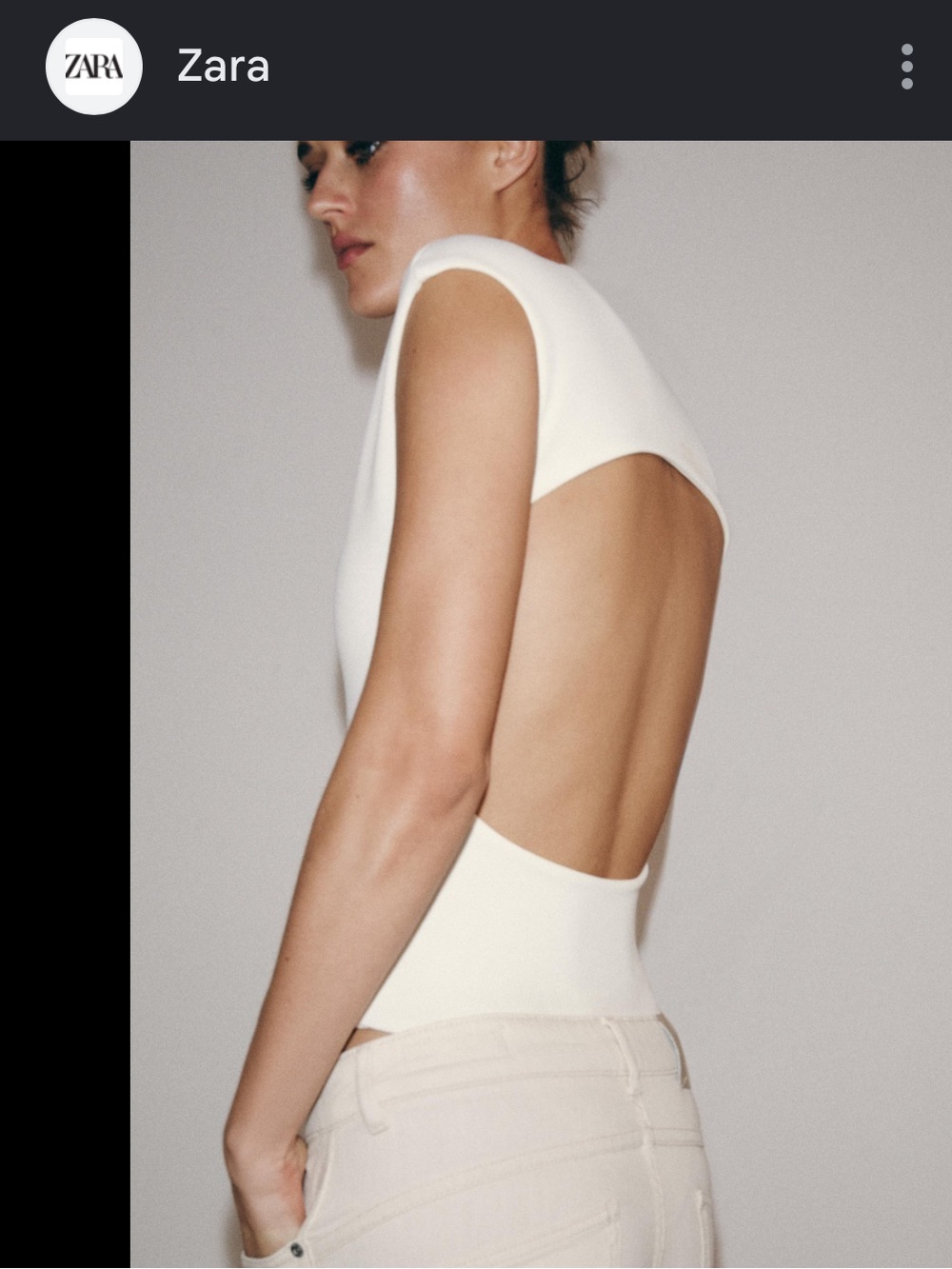 ZARA Cream Stretch Cut-Out Bodysuit